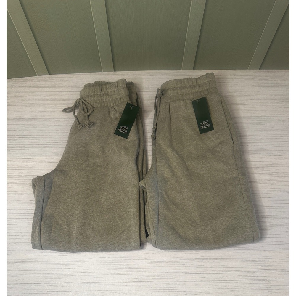 *NEW* Qty 2 Womens XS Wild Fable Heather Grey High-Rise Jogger Sweatpants XS NWT